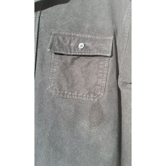 LL Bean Chamois Heavy Weight Flannel Shirt Trad Fit Button Navy Blue Men's XXL - Picture 5 of 8